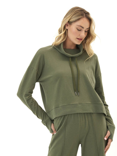 Shai Cozy Fleece Cowl Neck Pullover Womens Outerwear Sweatshirt Threads 4 Thought