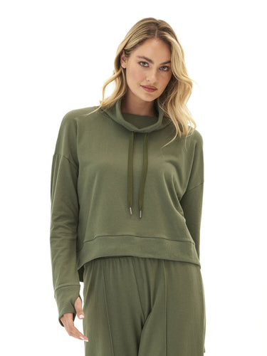 Shai Cozy Fleece Cowl Neck Pullover Womens Outerwear Sweatshirt Threads 4 Thought