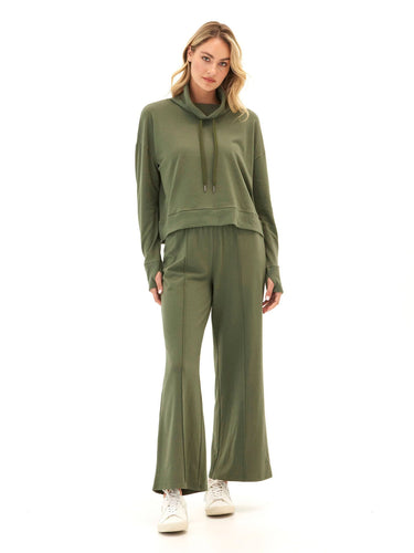 Shiloh Cozy Fleece Rib Mix Wide Leg Pant Womens Bottoms Sweatpants Threads 4 Thought