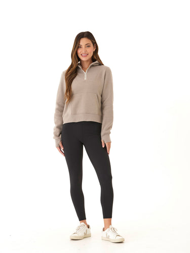 Tyra Triblend Fleece 1/4-Zip Hoodie Womens Outerwear Sweatshirt Threads 4 Thought