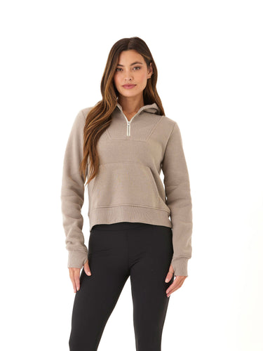 Tyra Triblend Fleece 1/4-Zip Hoodie Womens Outerwear Sweatshirt Threads 4 Thought