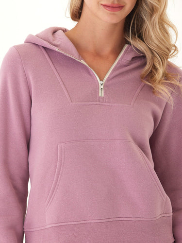 Tyra Triblend Fleece Quarter Zip Hoodie Womens Outerwear Sweatshirt Threads 4 Thought