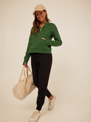 Tyra Triblend Fleece Quarter Zip Hoodie Womens Outerwear Sweatshirt Threads 4 Thought
