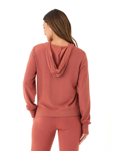 Natia Feather Fleece 1/4-Zip Hoodie Womens Outerwear Sweatshirt Threads 4 Thought