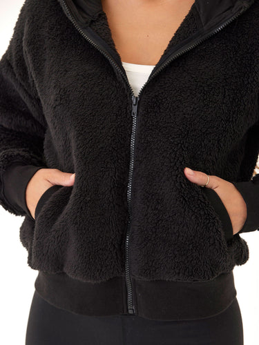 Izara Sherpa Full Zip Hoodie Womens Outerwear Jacket Threads 4 Thought