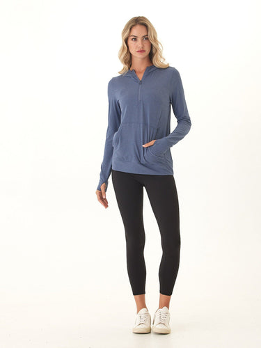 Gretchen Quarter Zip Luxe Jersey Hoodie Threads 4 Thought