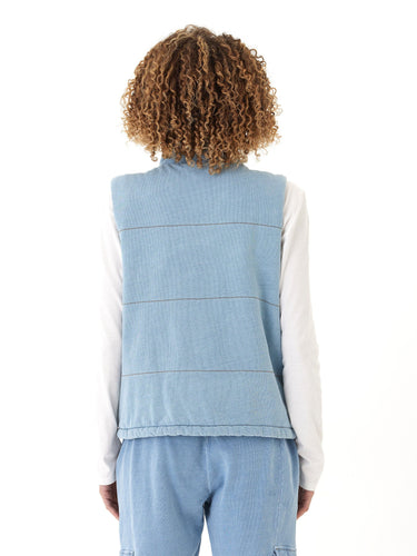 Malia Denim Terry Puffer Vest Threads 4 Thought