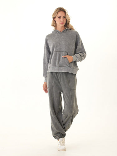 Marcellina Mineral Wash CVC Fleece Pullover Hoodie Threads 4 Thought