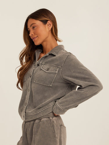 Abbey Mineral Wash CVC Fleece Jacket Womens Outerwear Jacket Threads 4 Thought