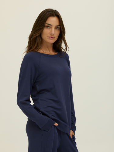 Priscilla Feather Fleece Raglan Sweatshirt Womens Outerwear Sweatshirt Threads 4 Thought