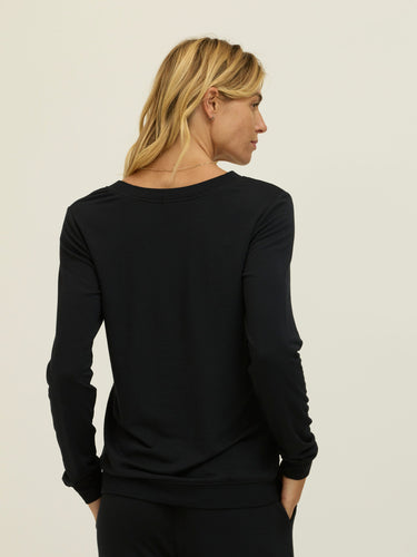 Edwina Feather Fleece V-Neck Sweatshirt Womens Outerwear Sweatshirt Threads 4 Thought