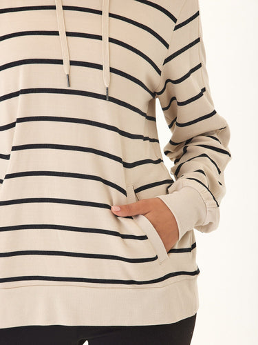 Romi Feather Fleece Rib Mix Hoodie Womens Tops Long Shirt Threads 4 Thought