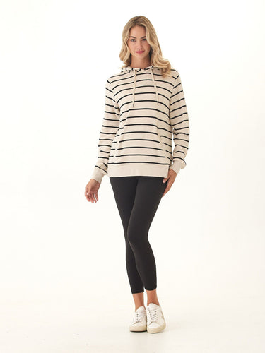 Romi Feather Fleece Rib Mix Hoodie Womens Tops Long Shirt Threads 4 Thought