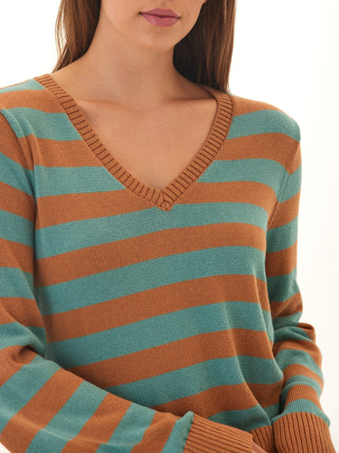 Kiley Summit Stripe Cotton Blend Bell Sleeve Sweater Threads 4 Thought