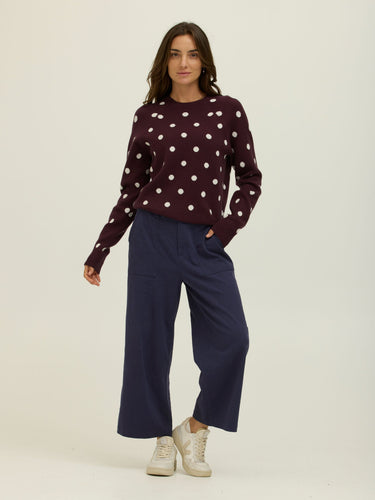 Deandra Polka Dot Cozy Sweater Womens Outerwear Sweater Threads 4 Thought