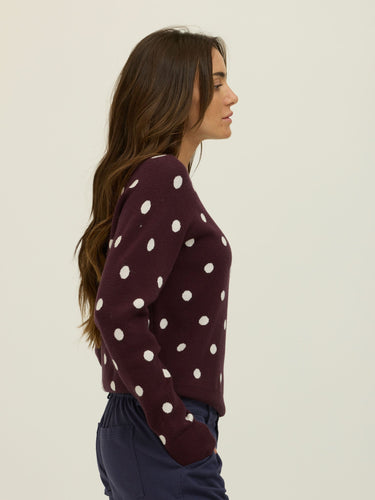 Deandra Polka Dot Cozy Sweater Womens Outerwear Sweater Threads 4 Thought