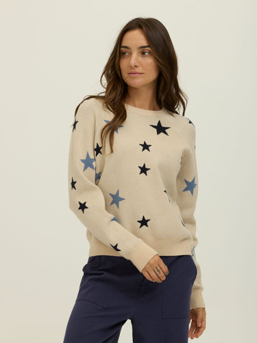Deandra Star Pattern Cozy Sweater Womens Outerwear Sweater Threads 4 Thought