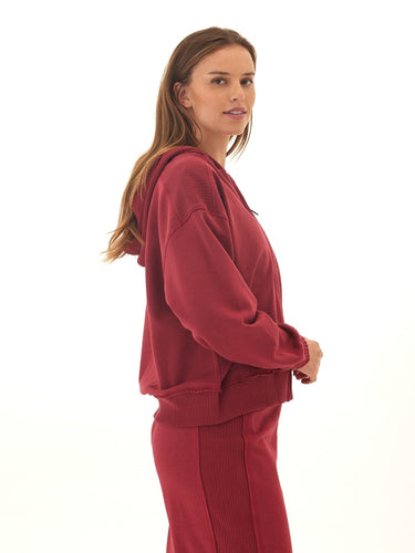 Starla French Terry Rib Mix Zip Hoodie Womens Outerwear Sweatshirt Threads 4 Thought