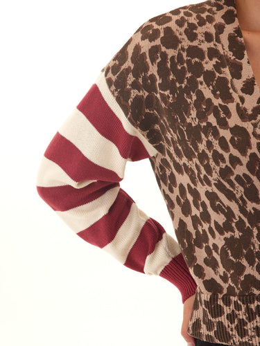 Cicely Print Stripe Mix Sweater Knit Cardigan Threads 4 Thought