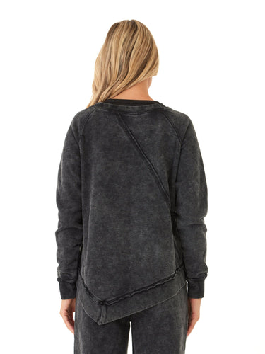 Ryssa Mineral Wash Terry Asymmetrical Pullover Womens Outerwear Sweatshirt Threads 4 Thought