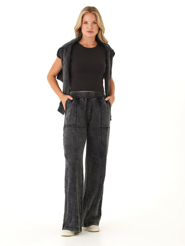 Hester Mineral Wash Terry Wide Leg Pant Womens Bottoms Sweatpants Threads 4 Thought