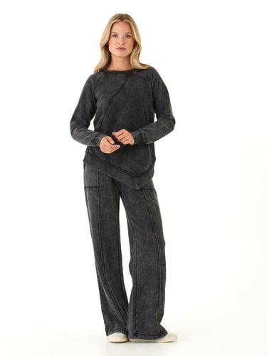 Ryssa Mineral Wash Terry Asymmetrical Pullover Womens Outerwear Sweatshirt Threads 4 Thought