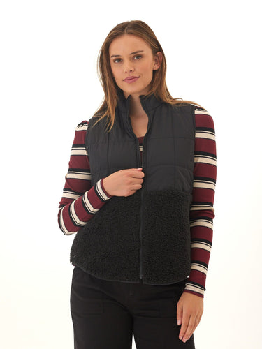 Janey Puffer Sherpa Mix Vest Threads 4 Thought