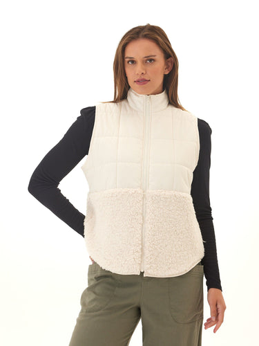 Janey Puffer Sherpa Mix Vest Threads 4 Thought