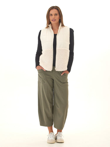 Janey Puffer Sherpa Mix Vest Threads 4 Thought