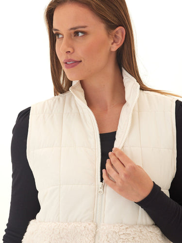 Janey Puffer Sherpa Mix Vest Threads 4 Thought