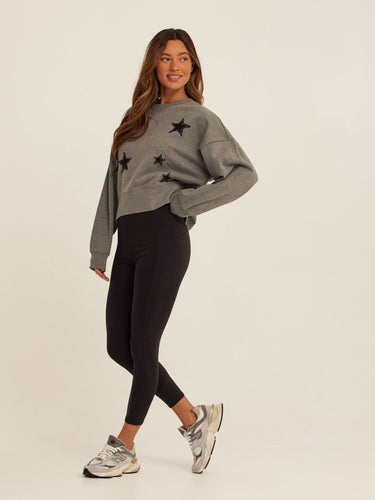 Naia Cotton Blend Terry Patchwork Pullover Womens Outerwear Sweatshirt Threads 4 Thought