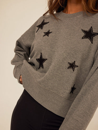 Naia Cotton Blend Terry Patchwork Pullover Womens Outerwear Sweatshirt Threads 4 Thought