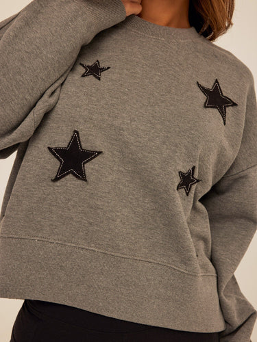 Naia Cotton Blend Terry Patchwork Pullover Womens Outerwear Sweatshirt Threads 4 Thought