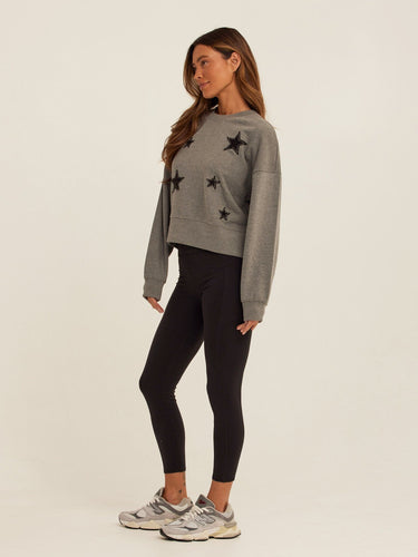Naia Cotton Blend Terry Patchwork Pullover Womens Outerwear Sweatshirt Threads 4 Thought