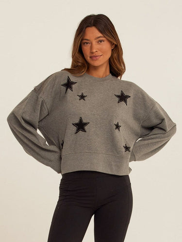 Naia Cotton Blend Terry Patchwork Pullover Womens Outerwear Sweatshirt Threads 4 Thought