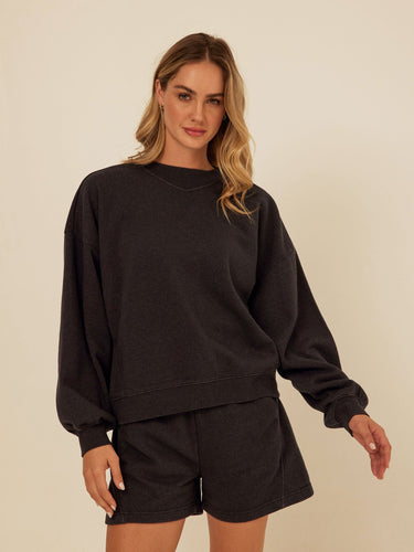 Kaitlyn Mineral Wash Fleece Sweatshirt Womens Outerwear Sweatshirt Threads 4 Thought