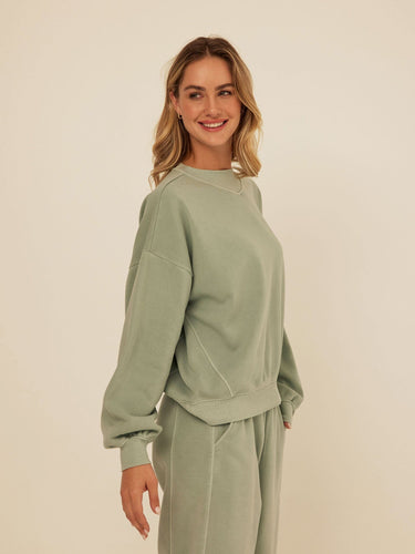 Kaitlyn Mineral Wash Fleece Sweatshirt Womens Outerwear Sweatshirt Threads 4 Thought