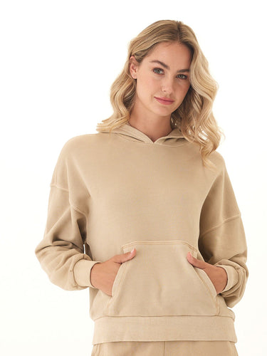 Tanya Mineral Wash Cotton Terry Pullover Hoodie Womens Outerwear Sweatshirt Threads 4 Thought