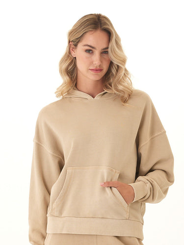 Tanya Mineral Wash Cotton Terry Pullover Hoodie Womens Outerwear Sweatshirt Threads 4 Thought