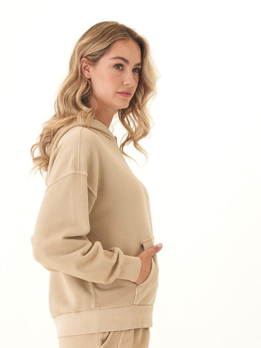 Tanya Mineral Wash Cotton Terry Pullover Hoodie Womens Outerwear Sweatshirt Threads 4 Thought