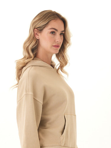 Tanya Mineral Wash Cotton Terry Pullover Hoodie Womens Outerwear Sweatshirt Threads 4 Thought