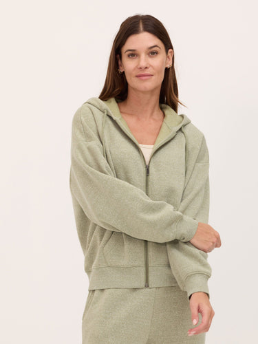 Corissa Triblend Fleece Zip Hoodie Womens Outerwear Sweatshirt Threads 4 Thought