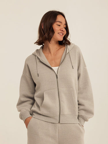 Corissa Triblend Fleece Zip Hoodie Womens Outerwear Sweatshirt Threads 4 Thought
