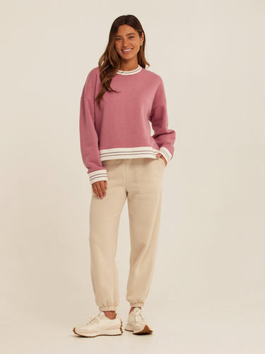 Jahmeera Triblend Fleece Collegiate Pullover Womens Outerwear Sweatshirt Threads 4 Thought