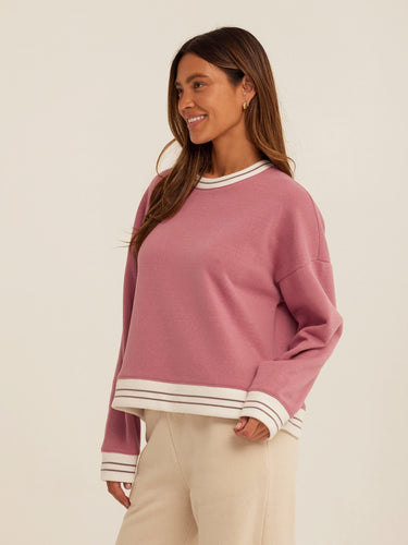 Jahmeera Triblend Fleece Collegiate Pullover Womens Outerwear Sweatshirt Threads 4 Thought