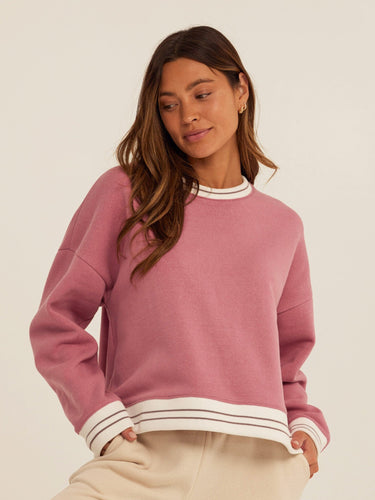 Jahmeera Triblend Fleece Collegiate Pullover Womens Outerwear Sweatshirt Threads 4 Thought
