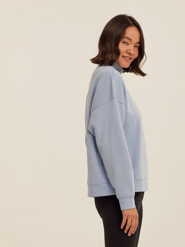 Karlie Triblend Fleece Mock Neck Pullover Womens Outerwear Sweatshirt Threads 4 Thought