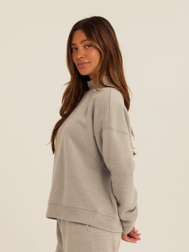 Karlie Triblend Fleece Mock Neck Pullover Womens Outerwear Sweatshirt Threads 4 Thought