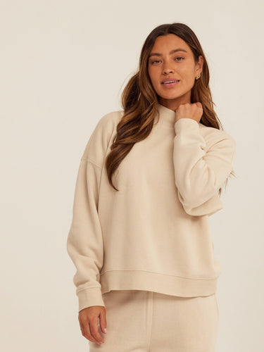Karlie Triblend Fleece Mock Neck Pullover Womens Outerwear Sweatshirt Threads 4 Thought