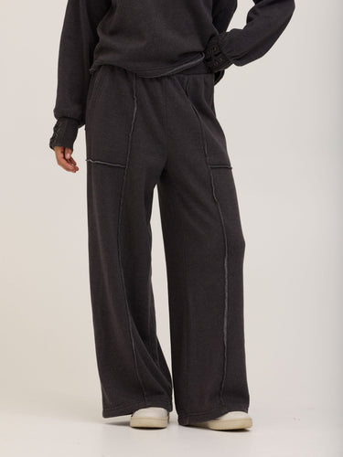 Sigourney Mineral Wash Fleece Wide Leg Pant Womens Bottoms Pants Threads 4 Thought